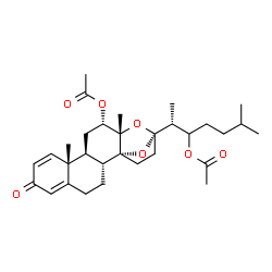 ChemSpider 2D Image | (2R)-2-[(1R,2R,10R,11S,13S,14S,16R)-13-Acetoxy-10,14-dimethyl-7-oxo-15,19-dioxapentacyclo[14.2.1.0~1,14~.0~2,11~.0~5,10~]nonadeca-5,8-dien-16-yl]-6-methyl-3-heptanyl acetate | C31H44O7
