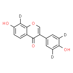 ChemSpider 2D Image | 7-Hydroxy-3-[4-hydroxy(3,5-~2~H_2_)phenyl](8-~2~H)-4H-chromen-4-one | C15H7D3O4