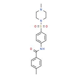 ChemSpider 2D Image | 4-Methyl-N-{4-[(4-methyl-1-piperazinyl)sulfonyl]phenyl}benzamide | C19H23N3O3S