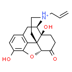 ChemSpider 2D Image | (5alpha,17R)-17-Allyl-3,14-dihydroxy-6-oxo-4,5-epoxymorphinan-17-ium | C19H22NO4
