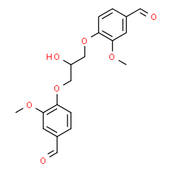 ChemSpider 2D Image | 4,4'-[(2-Hydroxy-1,3-propanediyl)bis(oxy)]bis(3-methoxybenzaldehyde) | C19H20O7