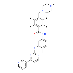 ChemSpider 2D Image | 4-[(4-Methyl-1-piperazinyl)methyl]-N-(4-methyl-3-{[4-(3-pyridinyl)-2-pyrimidinyl]amino}phenyl)(~2~H_4_)benzamide | C29H27D4N7O