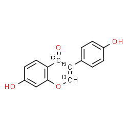 ChemSpider 2D Image | 7-Hydroxy-3-(4-hydroxyphenyl)(2,3,4-~13~C_3_)-4H-chromen-4-one | C1213C3H10O4