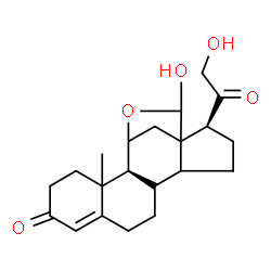 ChemSpider 2D Image | (8xi,10xi,13xi,14xi)-18,21-Dihydroxy-11,18-epoxypregn-4-ene-3,20-dione | C21H28O5