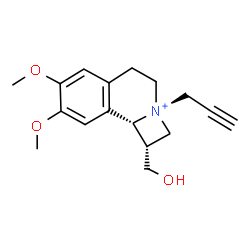 ChemSpider 2D Image | (1S,3R,9bR)-1-(Hydroxymethyl)-7,8-dimethoxy-3-(2-propyn-1-yl)-1,4,5,9b-tetrahydro-2H-azeto[2,1-a]isoquinolinium | C17H22NO3
