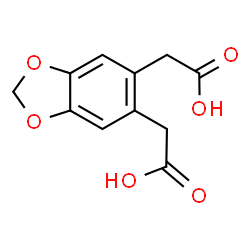ChemSpider 2D Image | 2,2'-(1,3-Benzodioxole-5,6-diyl)diacetic acid | C11H10O6