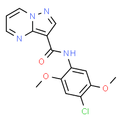 ChemSpider 2D Image | N-(4-Chloro-2,5-dimethoxyphenyl)pyrazolo[1,5-a]pyrimidine-3-carboxamide | C15H13ClN4O3
