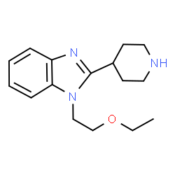 ChemSpider 2D Image | 1-(2-Ethoxyethyl)-2-(4-piperidinyl)-1H-benzimidazole | C16H23N3O