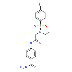 ChemSpider 2D Image | 4-({N-[(4-Bromophenyl)sulfonyl]-N-ethylglycyl}amino)benzamide | C17H18BrN3O4S