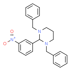 ChemSpider 2D Image | 1,3-Dibenzyl-2-(3-nitrophenyl)hexahydropyrimidine | C24H25N3O2