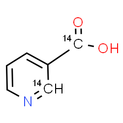 ChemSpider 2D Image | 3-(2-~14~C)Pyridine(~14~C)carboxylic acid | C414C2H5NO2