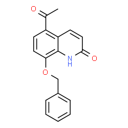 ChemSpider 2D Image | 5-Acetyl-8-(benzyloxy)-2(1H)-quinolinone | C18H15NO3