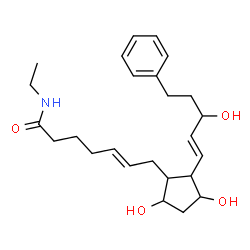ChemSpider 2D Image | (5E)-7-{3,5-Dihydroxy-2-[(1E)-3-hydroxy-5-phenyl-1-penten-1-yl]cyclopentyl}-N-ethyl-5-heptenamide | C25H37NO4