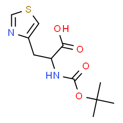 ChemSpider 2D Image | 2-((tert-Butoxycarbonyl)amino)-3-(thiazol-4-yl)propanoic acid | C11H16N2O4S