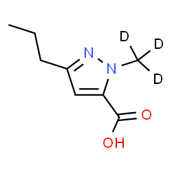 ChemSpider 2D Image | 1-(~2~H_3_)Methyl-3-propyl-1H-pyrazole-5-carboxylic acid | C8H9D3N2O2