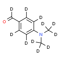 ChemSpider 2D Image | 4-{Bis[(~2~H_3_)methyl]amino}(formyl-~2~H_5_)benzaldehyde | C9D11NO