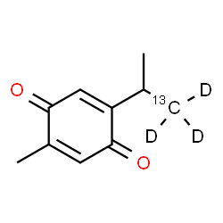 ChemSpider 2D Image | 2-Methyl-5-[(1-~13~C,1,1,1-~2~H_3_)-2-propanyl]-1,4-benzoquinone | C913CH9D3O2