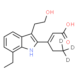 ChemSpider 2D Image | (2E)-3-[7-Ethyl-3-(2-hydroxyethyl)-1H-indol-2-yl](5,5,5-~2~H_3_)-2-pentenoic acid | C17H18D3NO3