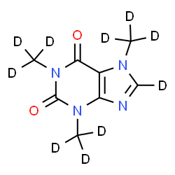 ChemSpider 2D Image | 1,3,7-Tris[(~2~H_3_)methyl](~2~H)-3,7-dihydro-1H-purine-2,6-dione | C8D10N4O2