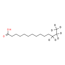 ChemSpider 2D Image | (12,12,13,13,14,14,14-~2~H_7_)Tetradecanoic acid | C14H21D7O2
