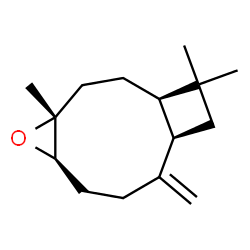 ChemSpider 2D Image | (1R,4R,6R,10R)-4,12,12-Trimethyl-9-methylene-5-oxatricyclo[8.2.0.0~4,6~]dodecane | C15H24O