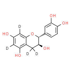 ChemSpider 2D Image | (2R,3S)-2-(3,4-Dihydroxyphenyl)-3,5,7-(4,4,6,8-~2~H_4_)chromanetriol | C15H10D4O6