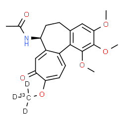 ChemSpider 2D Image | N-{(7S)-1,2,3-Trimethoxy-10-[(~13~C,~2~H_3_)methyloxy]-9-oxo-5,6,7,9-tetrahydrobenzo[a]heptalen-7-yl}acetamide | C2113CH22D3NO6