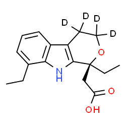 ChemSpider 2D Image | [(1S)-1,8-Diethyl(3,3,4,4-~2~H_4_)-1,3,4,9-tetrahydropyrano[3,4-b]indol-1-yl]acetic acid | C17H17D4NO3