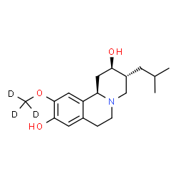 ChemSpider 2D Image | (2R,3R,11bR)-3-Isobutyl-10-[(~2~H_3_)methyloxy]-1,3,4,6,7,11b-hexahydro-2H-pyrido[2,1-a]isoquinoline-2,9-diol | C18H24D3NO3