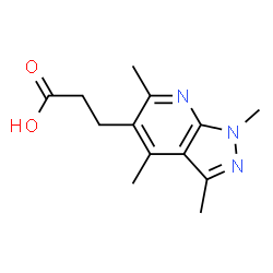 ChemSpider 2D Image | 3-{tetramethyl-1H-pyrazolo[3,4-b]pyridin-5-yl}propanoic acid | C13H17N3O2