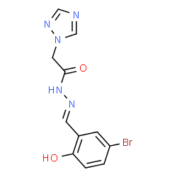 ChemSpider 2D Image | N'-[(E)-(5-Bromo-2-hydroxyphenyl)methylene]-2-(1H-1,2,4-triazol-1-yl)acetohydrazide | C11H10BrN5O2