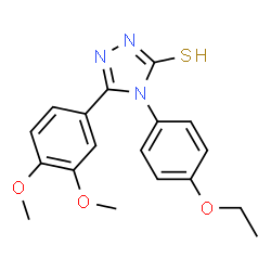 ChemSpider 2D Image | 5-(3,4-Dimethoxyphenyl)-4-(4-ethoxyphenyl)-2,4-dihydro-3H-1,2,4-triazole-3-thione | C18H19N3O3S