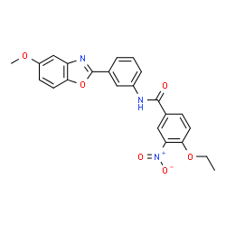 ChemSpider 2D Image | 4-Ethoxy-N-[3-(5-methoxy-1,3-benzoxazol-2-yl)phenyl]-3-nitrobenzamide | C23H19N3O6