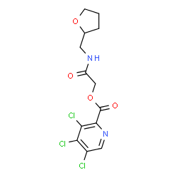 ChemSpider 2D Image | 2-Oxo-2-[(tetrahydro-2-furanylmethyl)amino]ethyl 3,4,5-trichloro-2-pyridinecarboxylate | C13H13Cl3N2O4