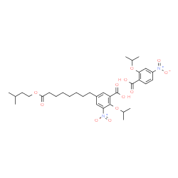 ChemSpider 2D Image | 2-Isopropoxy-4-nitrobenzoic acid - 2-isopropoxy-5-[8-(3-methylbutoxy)-8-oxooctyl]-3-nitrobenzoic acid (1:1) | C33H46N2O12