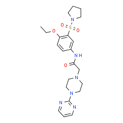 ChemSpider 2D Image | N-[4-Ethoxy-3-(1-pyrrolidinylsulfonyl)phenyl]-2-[4-(2-pyrimidinyl)-1-piperazinyl]acetamide | C22H30N6O4S