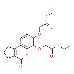 ChemSpider 2D Image | Diethyl 2,2'-[(4-oxo-1,2,3,4-tetrahydrocyclopenta[c]chromene-6,7-diyl)bis(oxy)]diacetate | C20H22O8
