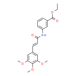 ChemSpider 2D Image | Ethyl 3-{[(2E)-3-(3,4,5-trimethoxyphenyl)-2-propenoyl]amino}benzoate | C21H23NO6