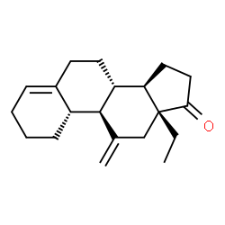 ChemSpider 2D Image | (8R,9R,10S,13R,14R)-13-Ethyl-11-methylene-1,2,3,6,7,8,9,10,11,12,13,14,15,16-tetradecahydro-17H-cyclopenta[a]phenanthren-17-one (non-preferred name) | C20H28O