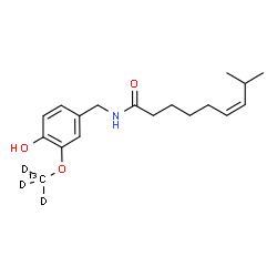 ChemSpider 2D Image | (6Z)-N-{4-Hydroxy-3-[(~13~C,~2~H_3_)methyloxy]benzyl}-8-methyl-6-nonenamide | C1713CH24D3NO3