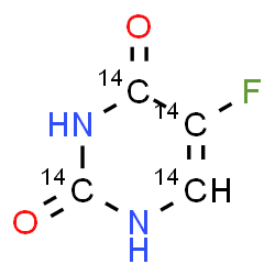 ChemSpider 2D Image | 5-Fluoro-2,4(1H,3H)-(~14~C_4_)pyrimidinedione | 14C4H3FN2O2