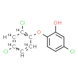ChemSpider 2D Image | 5-Chloro-2-{[2,4-dichloro(~14~C_6_)phenyl]oxy}phenol | C614C6H7Cl3O2