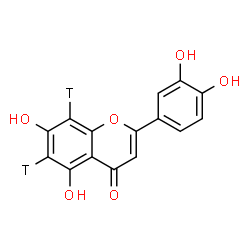 ChemSpider 2D Image | 2-(3,4-Dihydroxyphenyl)-5,7-dihydroxy(6,8-~3~H_2_)-4H-chromen-4-one | C15H8T2O6