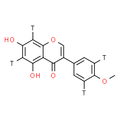 ChemSpider 2D Image | 5,7-Dihydroxy-3-[4-methoxy(3,5-~3~H_2_)phenyl](6,8-~3~H_2_)-4H-chromen-4-one | C16H8T4O5