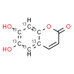 ChemSpider 2D Image | 6,7-Dihydroxy(4a,5,6,7,8,8a-~13~C_6_)-2H-chromen-2-one | C313C6H6O4