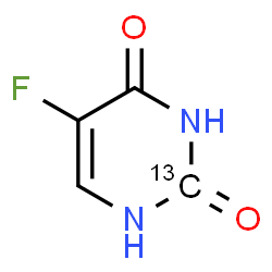 ChemSpider 2D Image | 5-Fluoro-2,4(1H,3H)-(2-~13~C)pyrimidinedione | C313CH3FN2O2
