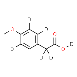 ChemSpider 2D Image | [4-Methoxy(2,3,5-~2~H_3_)phenyl](~2~H_3_)acetic acid | C9H4D6O3