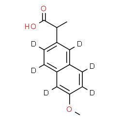 ChemSpider 2D Image | 2-[6-Methoxy(~2~H_6_)-2-naphthyl]propanoic acid | C14H8D6O3