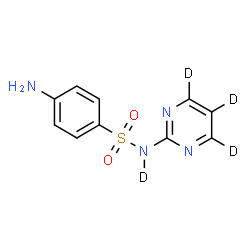ChemSpider 2D Image | 4-Amino-N-[(~2~H_3_)-2-pyrimidinyl]benzene(~2~H)sulfonamide | C10H6D4N4O2S
