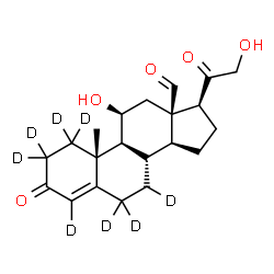 ChemSpider 2D Image | (11beta)-11,21-Dihydroxy-3,20-dioxo(1,1,2,2,4,6,6,7-~2~H_8_)pregn-4-en-18-al | C21H20D8O5